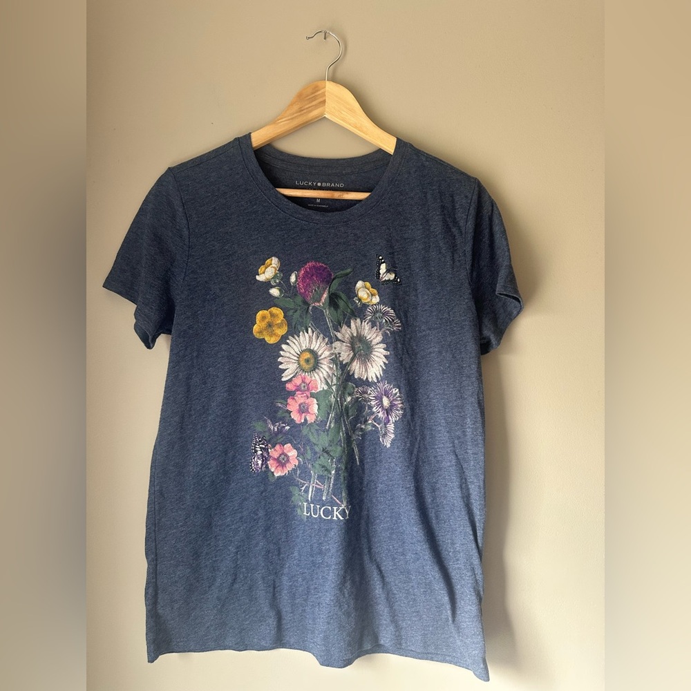 Lucky Brand Heather Blue Tee